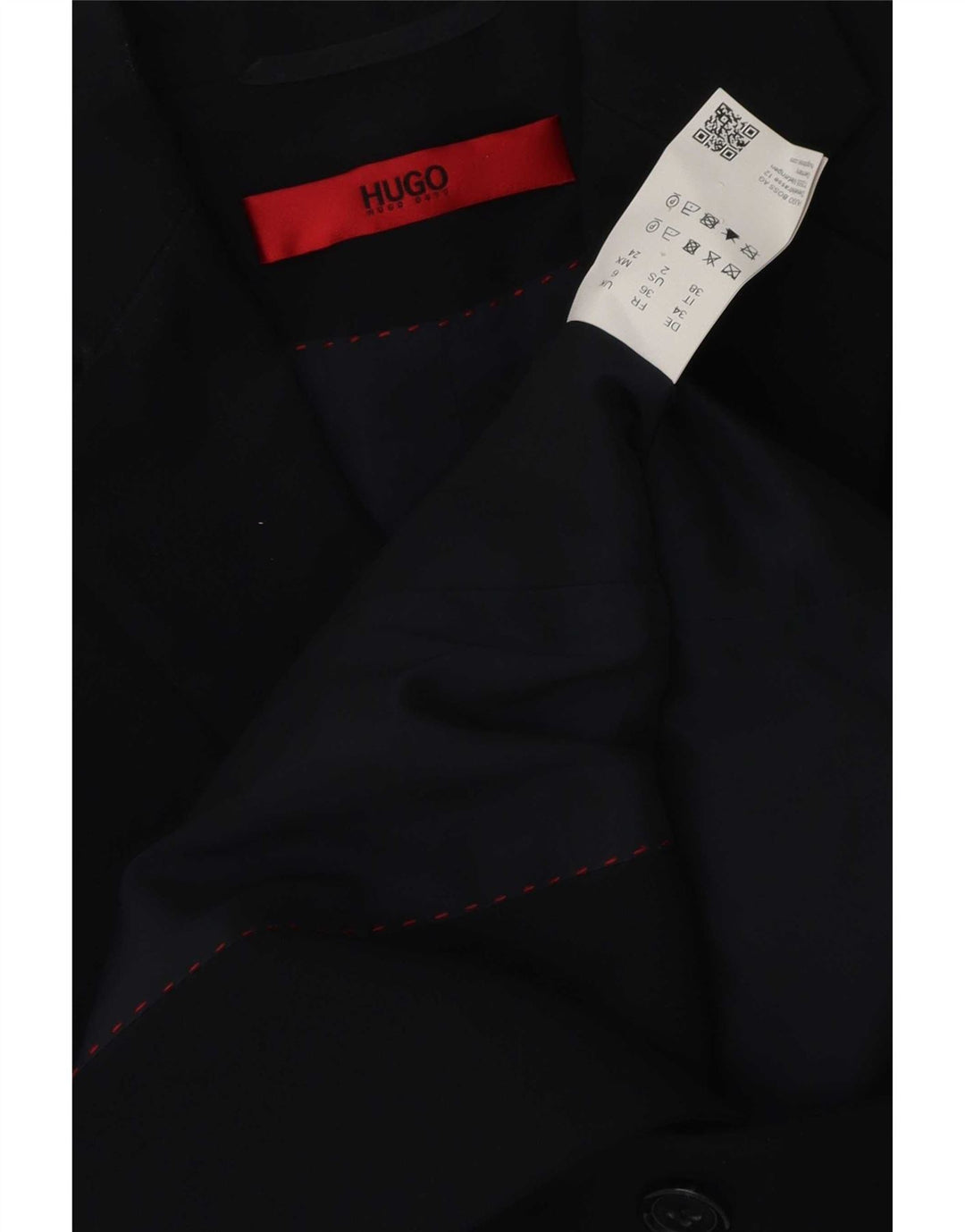 Jachetă Blazer pentru femei Hugo Boss cu 2 nasturi UK 6 XS Lână virgină bleumarin