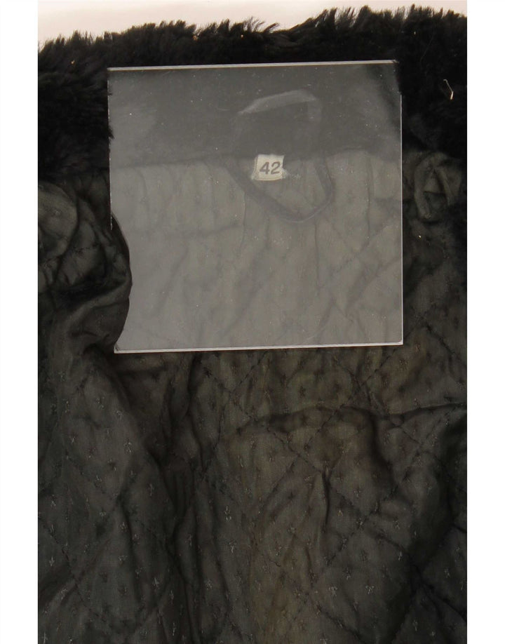 Jachetă de piele Vintage pentru femei deschisă IT 42 Medium Black