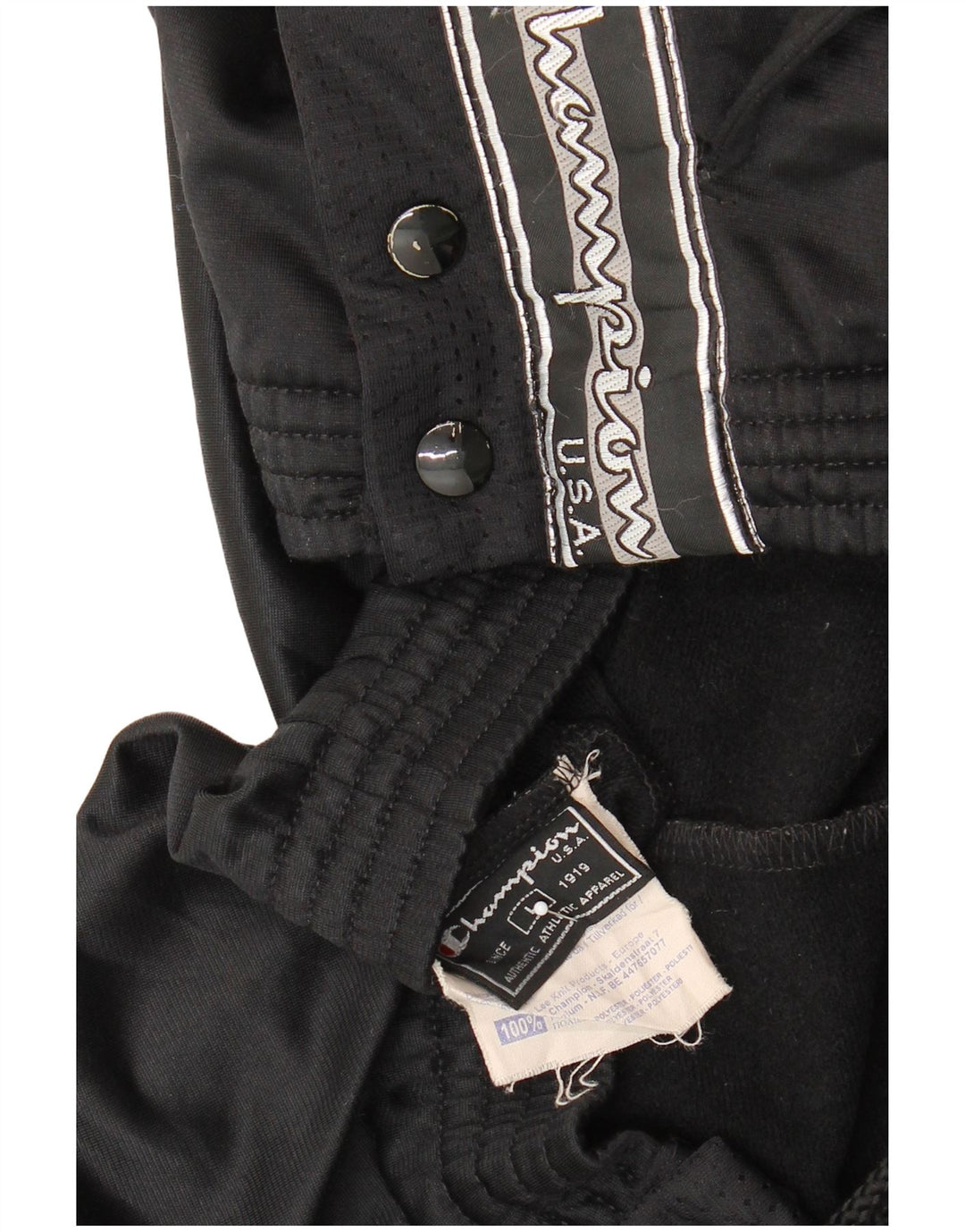 Pantaloni de trening grafic pentru bărbați Champion, mari, negru, poliester