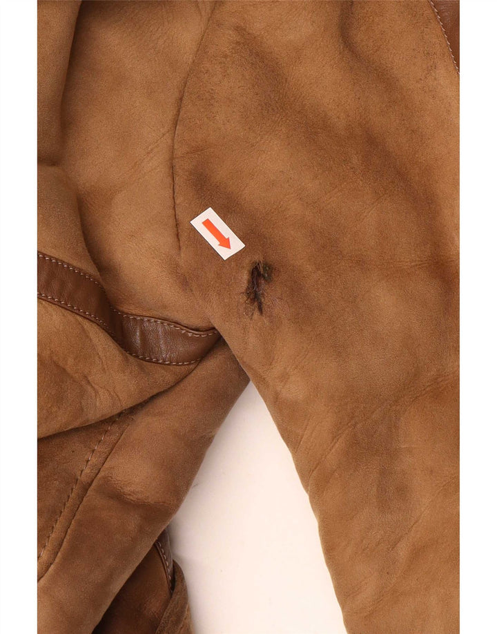 Palton vintage pentru femei din shearling UK 14 maro mediu