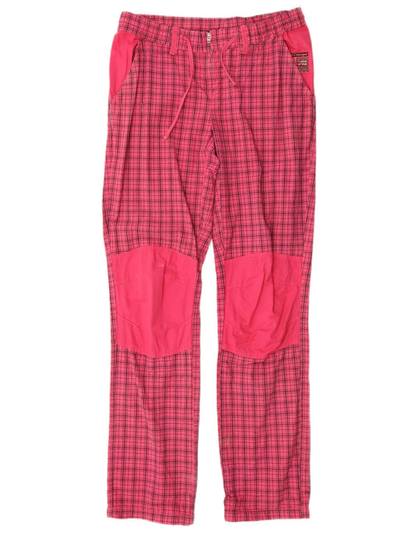 Pantaloni casual drepti pentru femei Think Pink L30 L33 Bumbac cu carouri roz