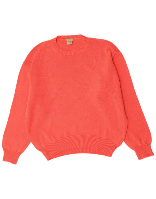 Trussardi Pulover supradimensionat pentru femei cu decolteu rotund din bumbac mic, roz, UK 10