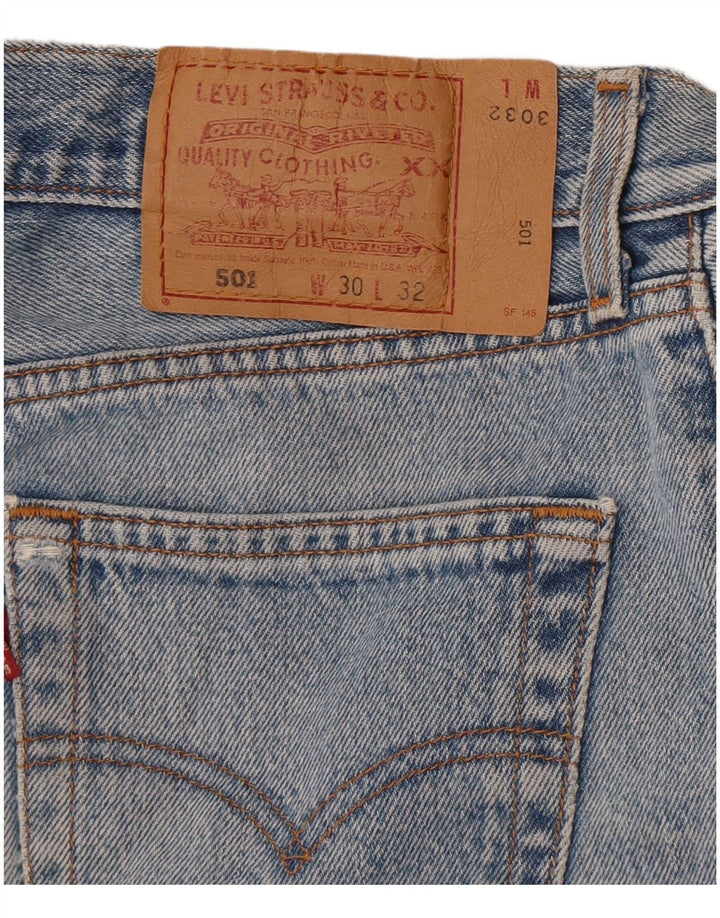 Pantaloni caldi cu talie înaltă Levi's 501 Denim, W30, albastru mediu