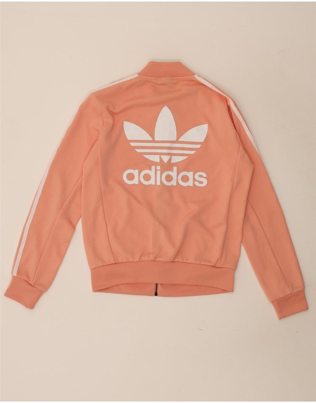 Jachetă de top pentru trening cu grafică Adidas pentru femei UK 8, poliester roz mic