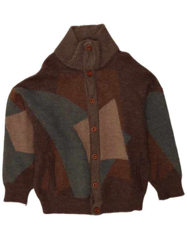 Pulover cardigan supradimensionat pentru femei VINTAGE UK 18 XL maro mozaic