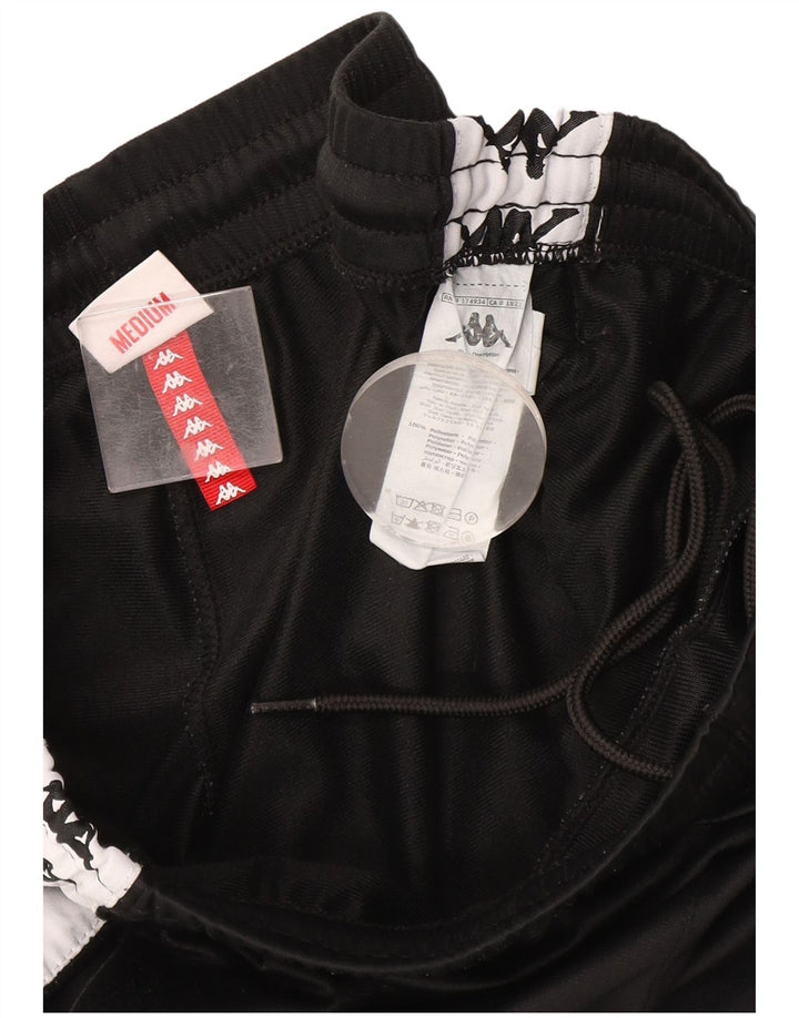 Pantaloni de trening grafic Kappa pentru bărbați, negru mediu, poliester bloc de culoare