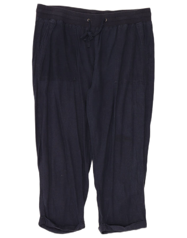 Pantaloni tăiați pentru femei M&Co UK 18 XL W38 L24 Bleumarin In