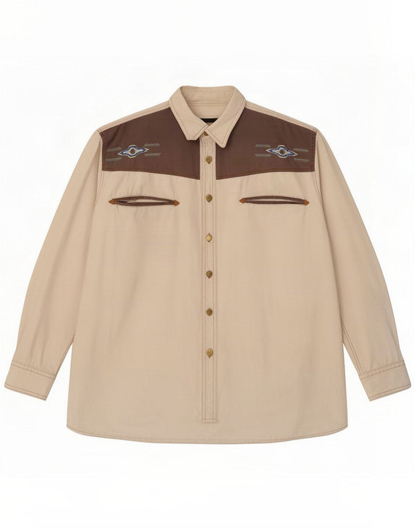 Cămașă bărbătească Atlas For Men 2XL alb închis Colorblock