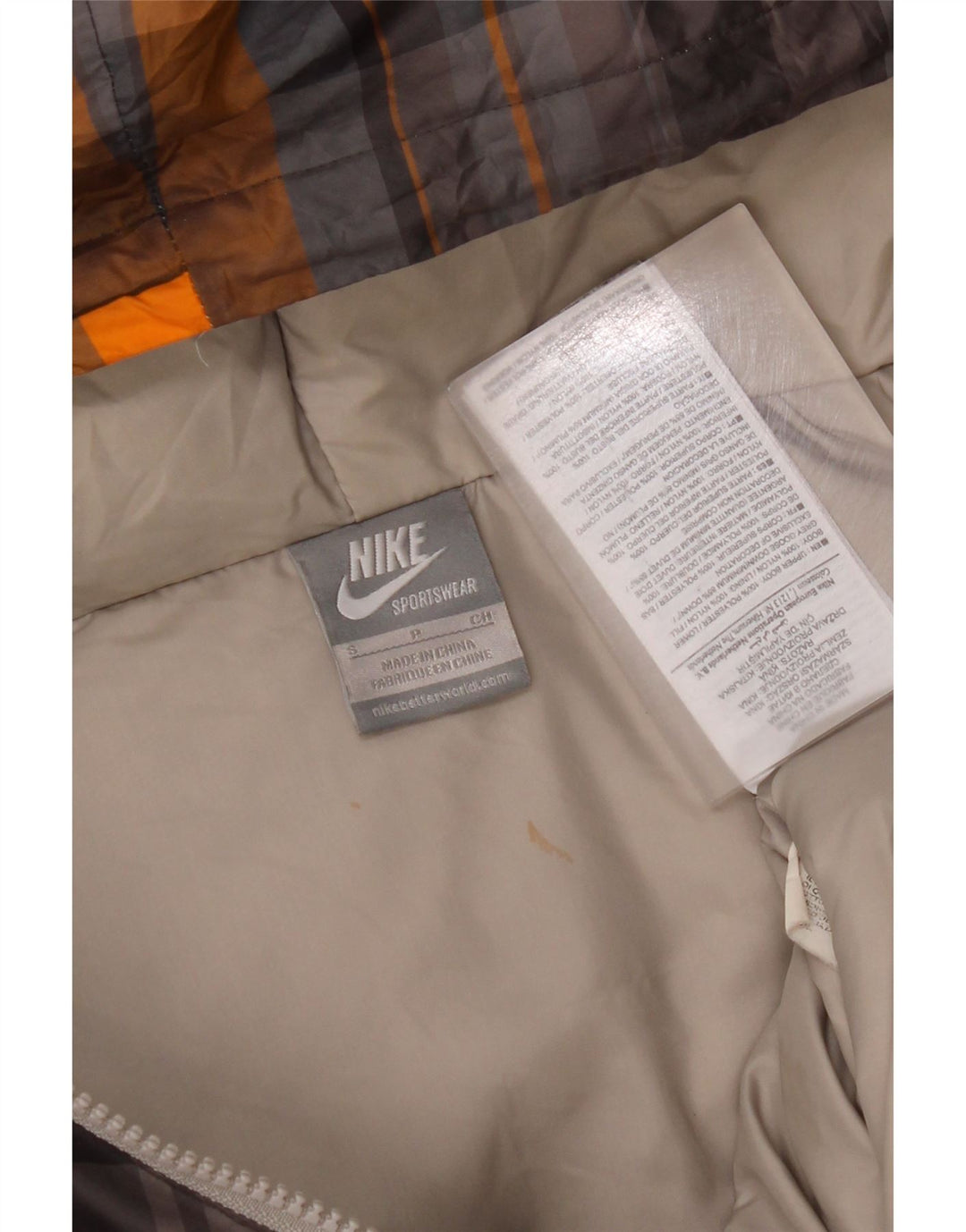 Jachetă căptușită cu glugă Nike pentru bărbați UK 36 Mic, gri, poliester color bloc