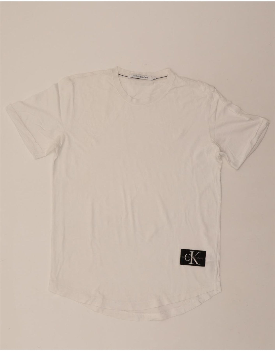 CALVIN KLEIN JEANS Mens T-Shirt Top Medium White Cotton Vintage Calvin Klein Jeans and Second-Hand Calvin Klein Jeans from Messina Hembry 