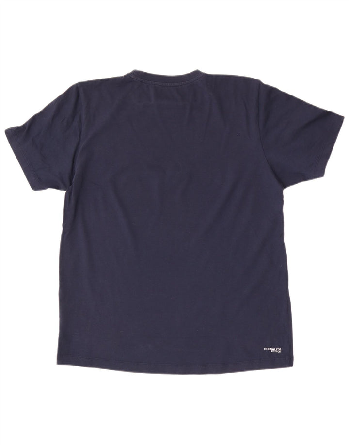 Tricou grafic pentru bărbați Adidas Top mediu din bumbac bleumarin
