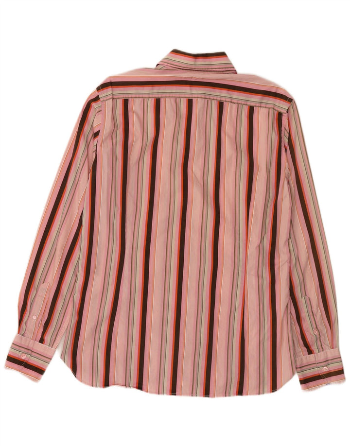Cămașă Ted Baker pentru bărbați, cu tăiere obișnuită, mărimea 4, mare, bumbac cu dungi roz