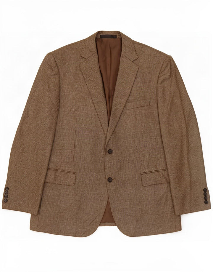 Jachetă pentru bărbați Marks & Spencer cu 2 nasturi, UK 44 XL, maro, poliester