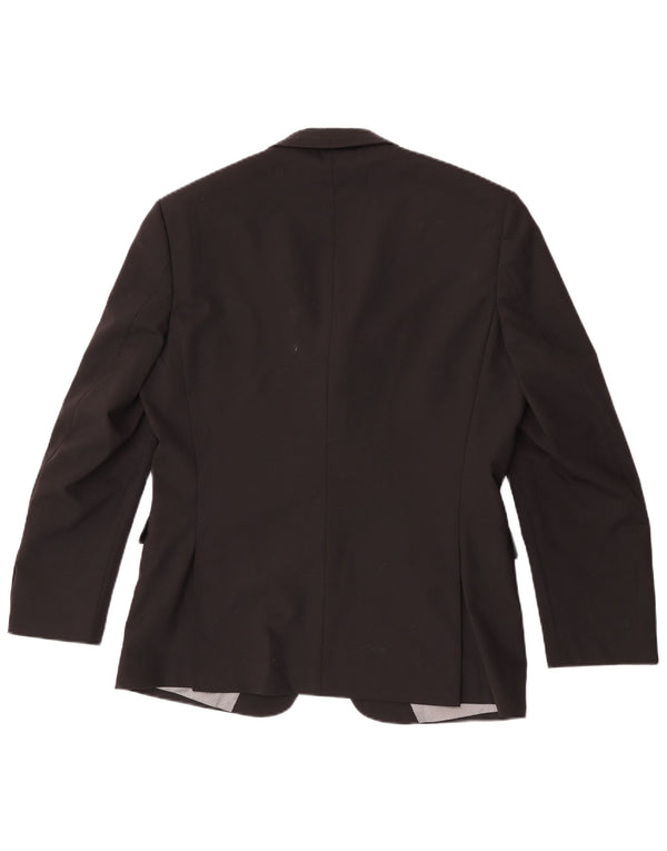 Jachetă blazer subțire cu 2 nasturi Pierre Cardin pentru bărbați UK 38 Lână neagră medie