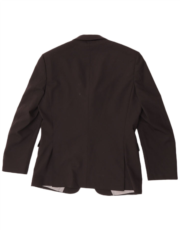 Jachetă blazer subțire cu 2 nasturi Pierre Cardin pentru bărbați UK 38 Lână neagră medie