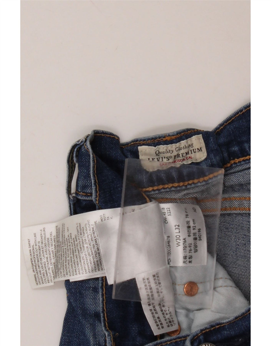 Blugi slim pentru bărbați LEVI'S W30 L32 Bumbac albastru