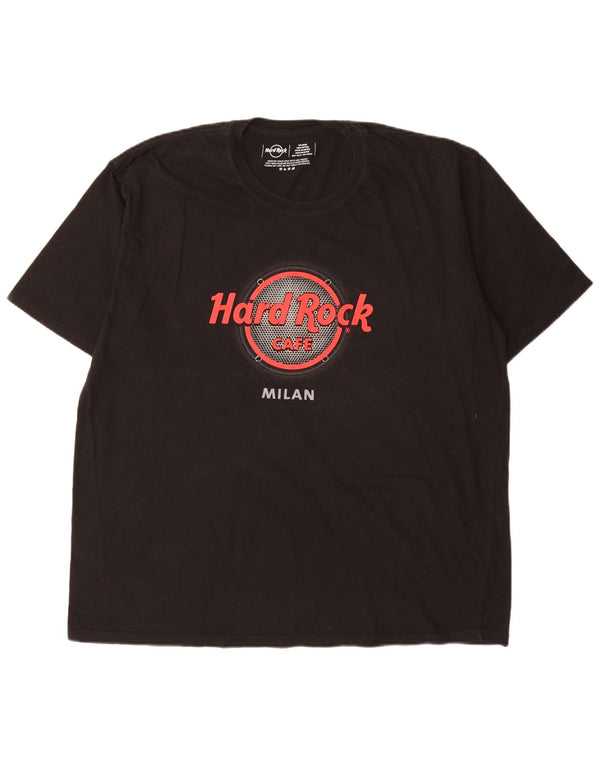 Tricou grafic Hard Rock Cafe Milano pentru bărbați Top 2XL bumbac negru