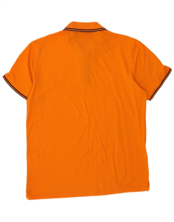 Tricou polo Champion pentru bărbați, bumbac cu dungi portocaliu mediu