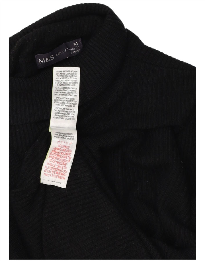 Pulover pentru femei Marks & Spencer cu gât rulat, viscoză medie, neagră