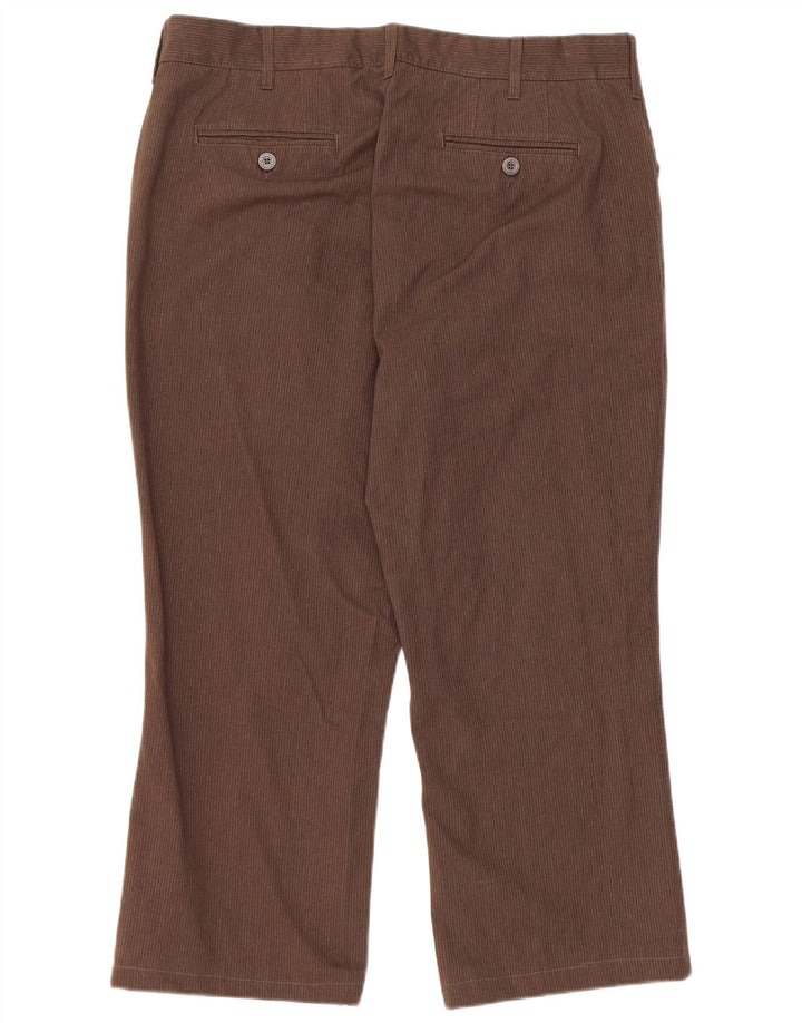 Marks & Spencer Pantaloni casual pentru femei Autograph W38 L24 maro cu dungi
