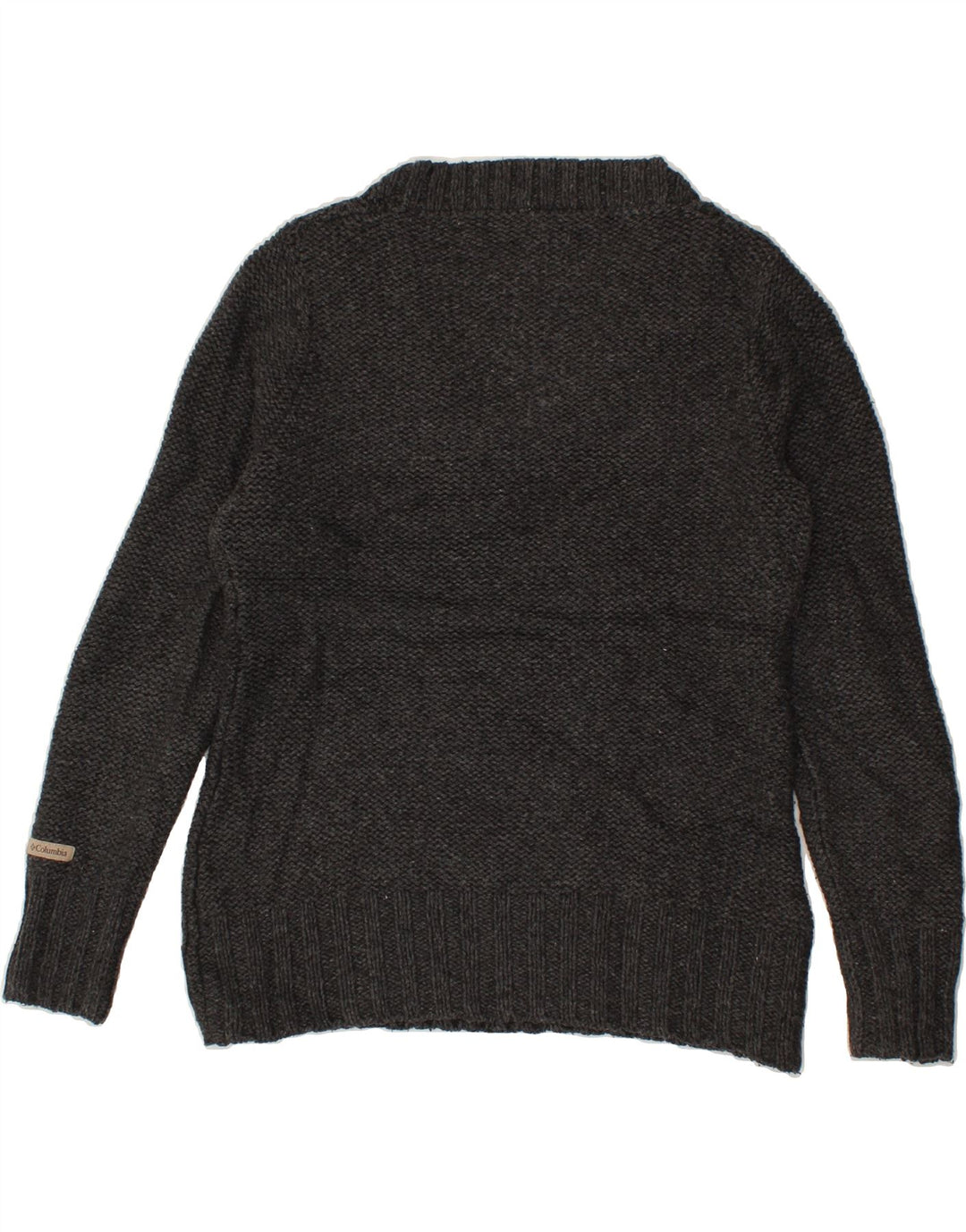 COLUMBIA Womens V-Neck Jumper Sweater UK 14 Medium Grey Acrylic Vintage Columbia and Second-Hand Columbia from Messina Hembry 