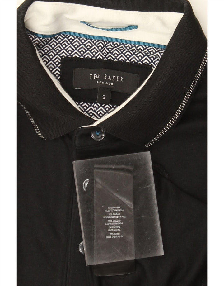 Tricou polo pentru bărbați Ted Baker, mărimea 3, bumbac negru mediu
