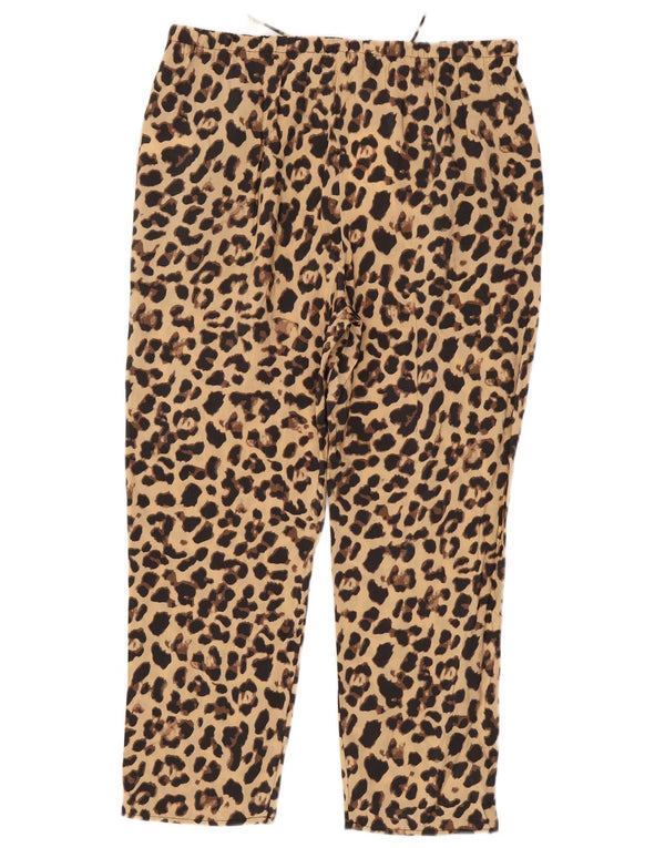 Pantaloni tăiați pentru femei Zara L30 L25 maro modal cu imprimeu animal