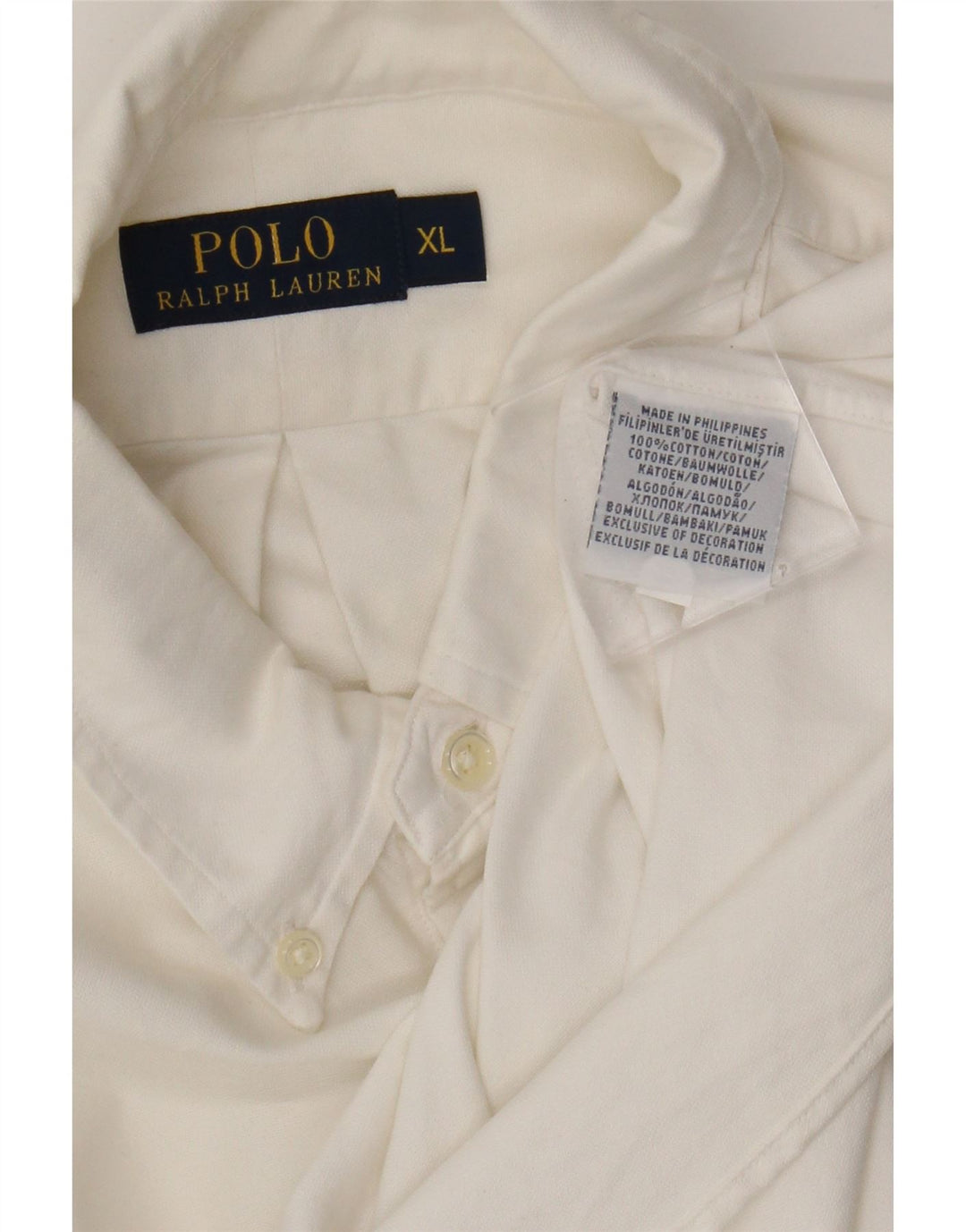 Cămașă Polo Ralph Lauren pentru bărbați, bumbac alb XL