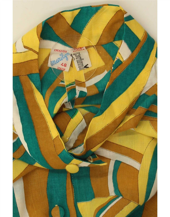 Rochie de damă vintage, fără mâneci, rochie IT 48 XL, multicoloră, geometrică