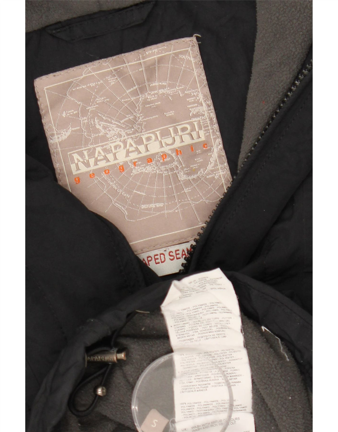 Jachetă Anorak cu glugă NAPAPIJRI pentru bărbați UK 36 Poliester negru mic