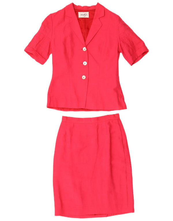 Set fuste vintage pentru femei, 3 nasturi, 2 piese UK 12 Medium W28 in roșu