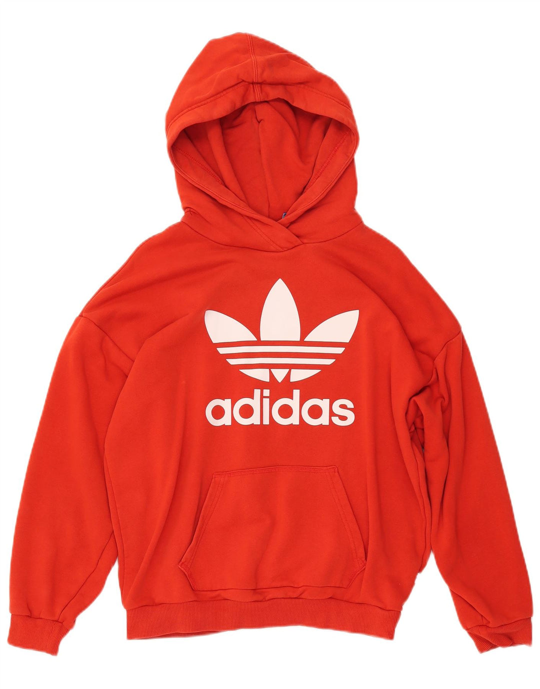 ADIDAS Pulover supradimensionat cu capota pentru femei UK 10 Bumbac portocaliu mic