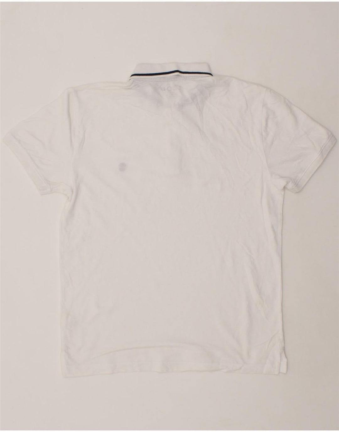 IZOD Mens Slim Fit Polo Shirt Medium White Cotton Vintage Izod and Second-Hand Izod from Messina Hembry 
