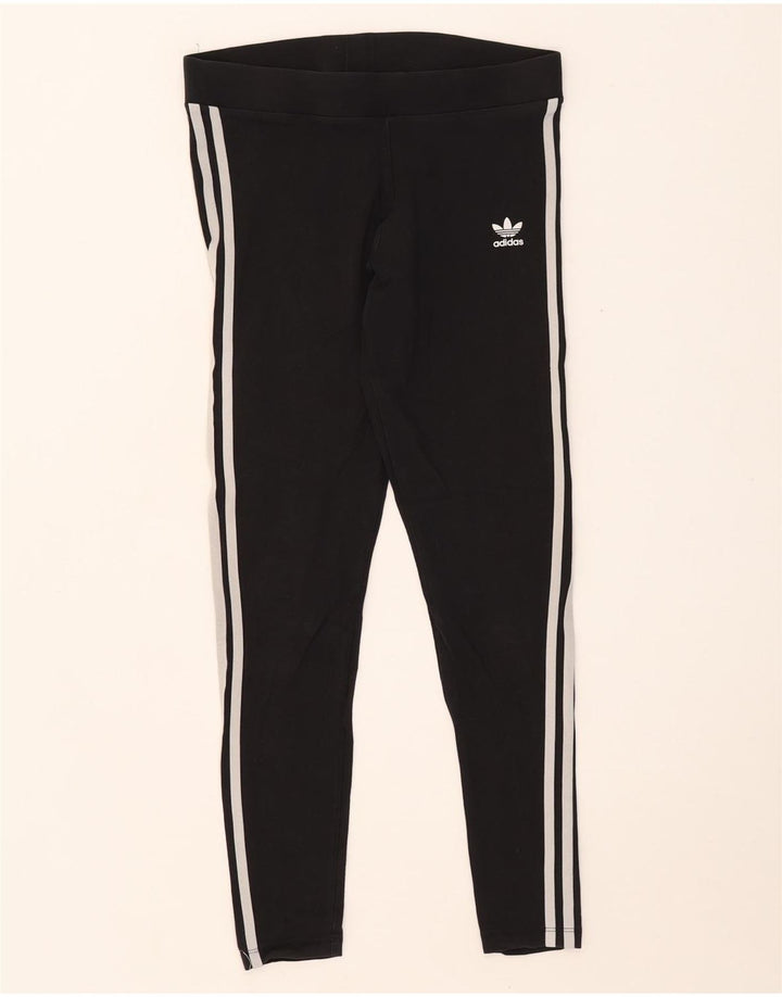 Leggings pentru femei Adidas UK 12, bumbac mediu negru
