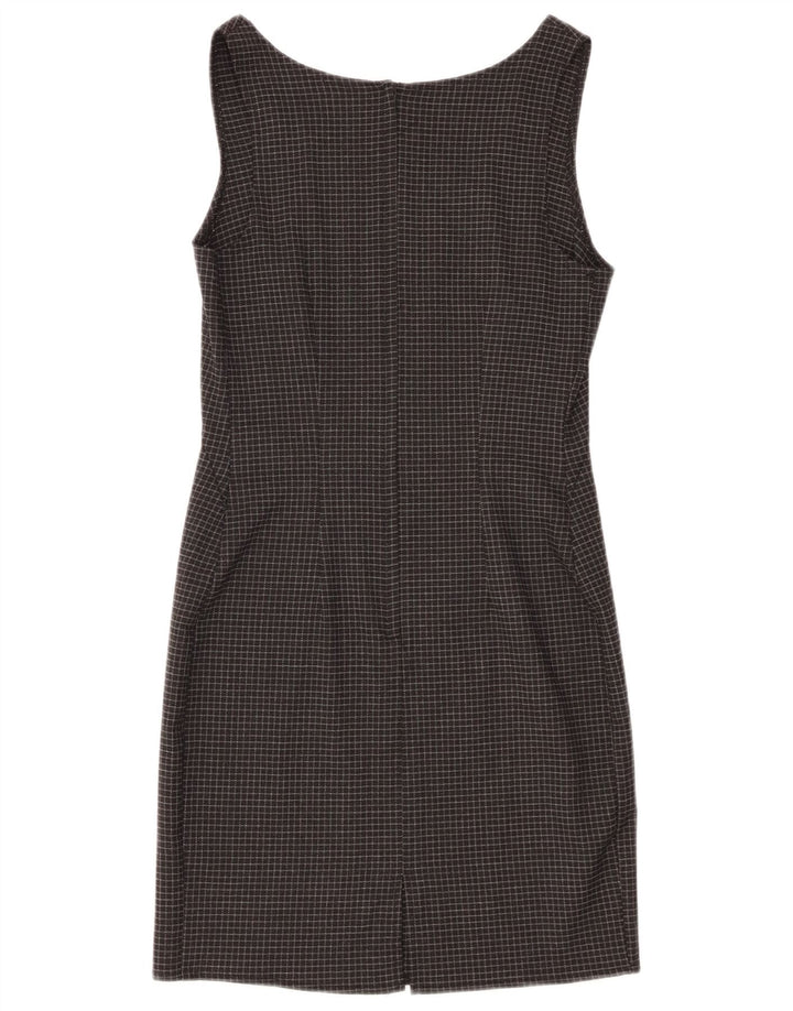 HENNES Womens Sheath Dress EU 36 Small Black Check Polyester