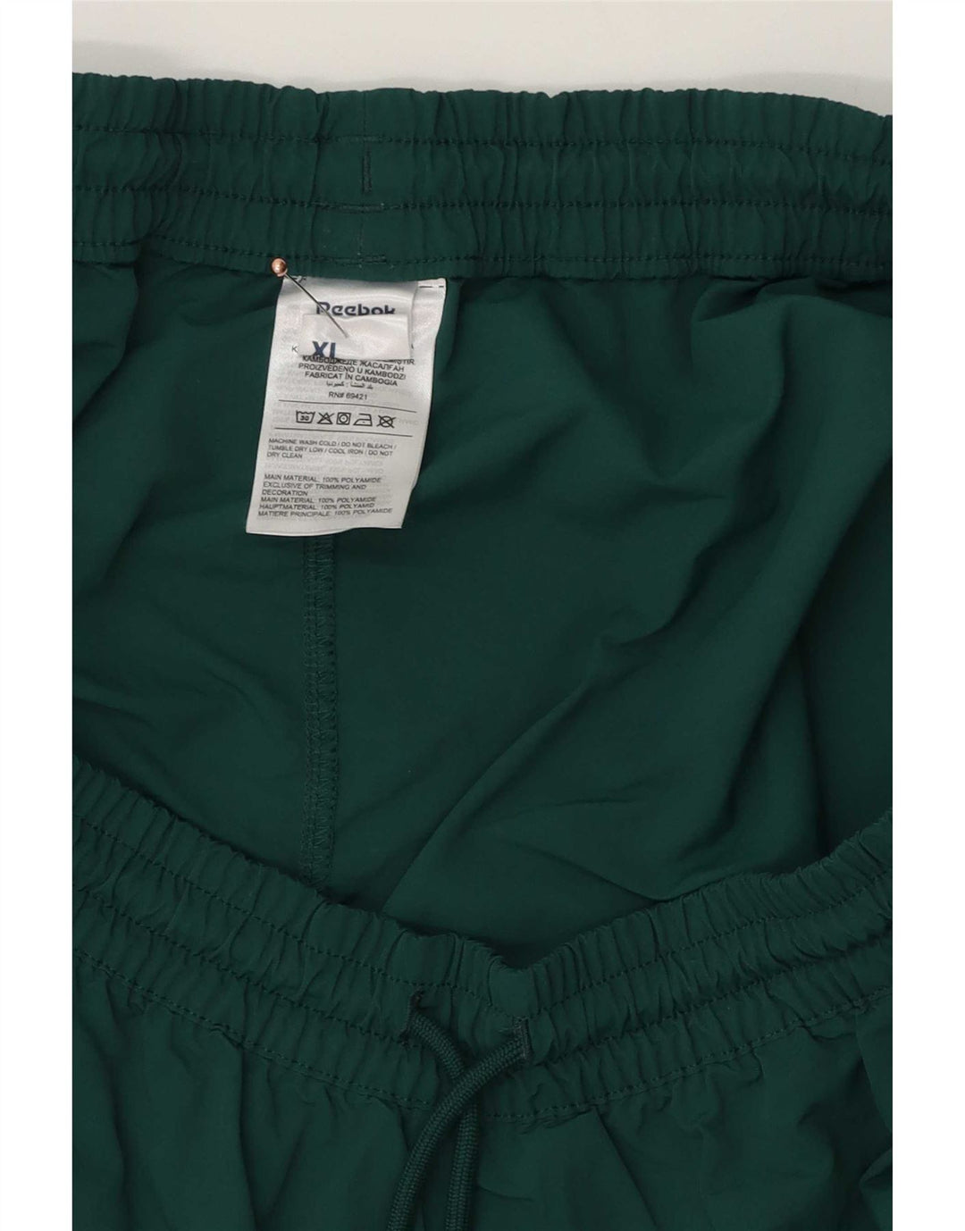 Pantaloni scurți sport pentru bărbați Reebok XL, verde, poliester color bloc