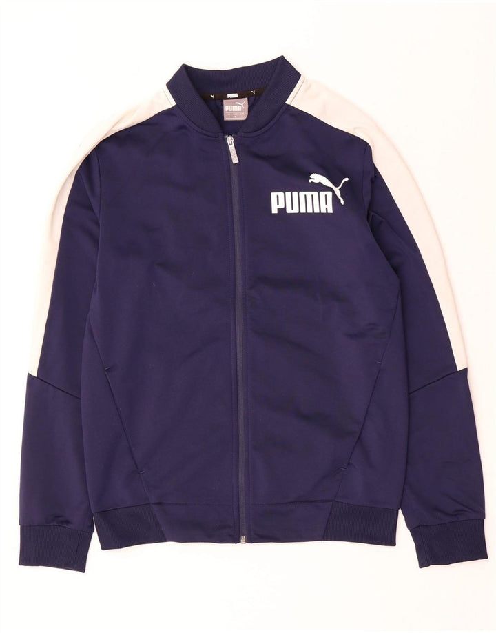 Jachetă de trening pentru bărbați Puma, din poliester color block, albastru bleumarin