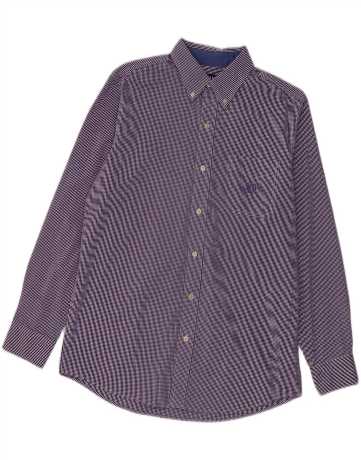 CHAPS Mens Shirt Medium Purple Gingham Cotton Vintage Chaps and Second-Hand Chaps from Messina Hembry 