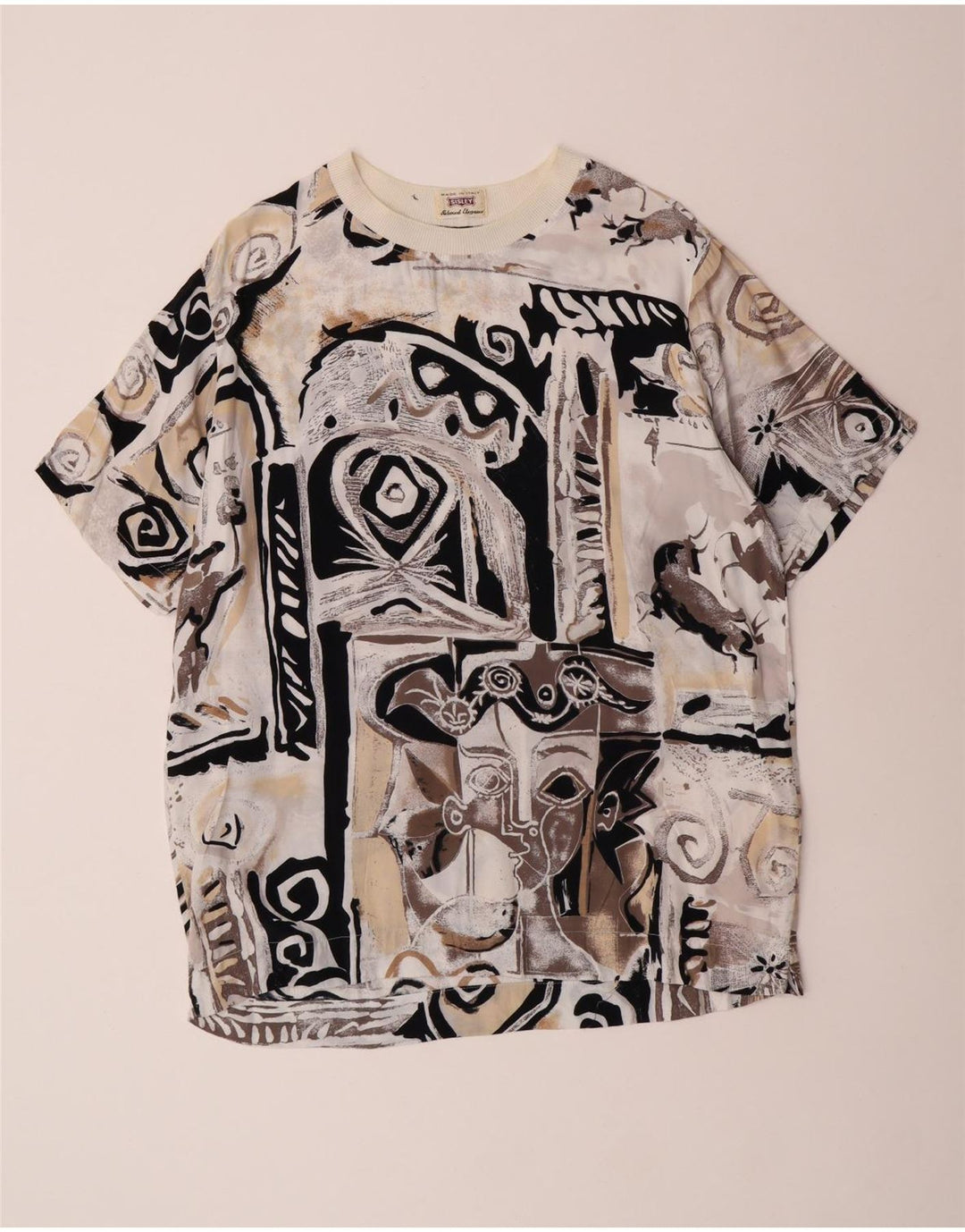 Tricou grafic Sisley pentru femei Top IT 44 Medium Beige Viscose