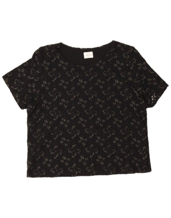 Bluză pentru femei Eastex UK 16, mare, neagră, cu flori din poliamidă