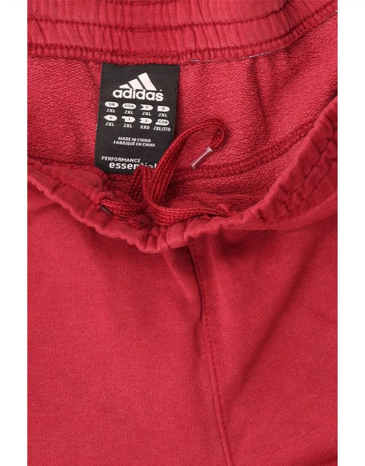 Pantaloni de trening ADIDAS pentru bărbați 2XL bumbac burgundă