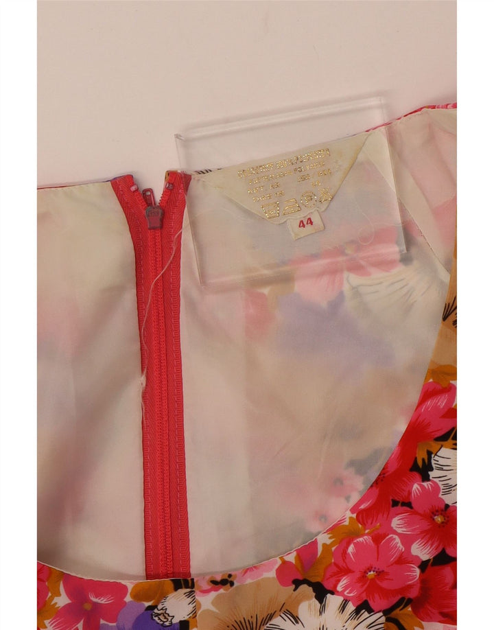 VINTAGE Rochie A-Line Fără mâneci pentru femei IT 44 Medium Multicolor Floral