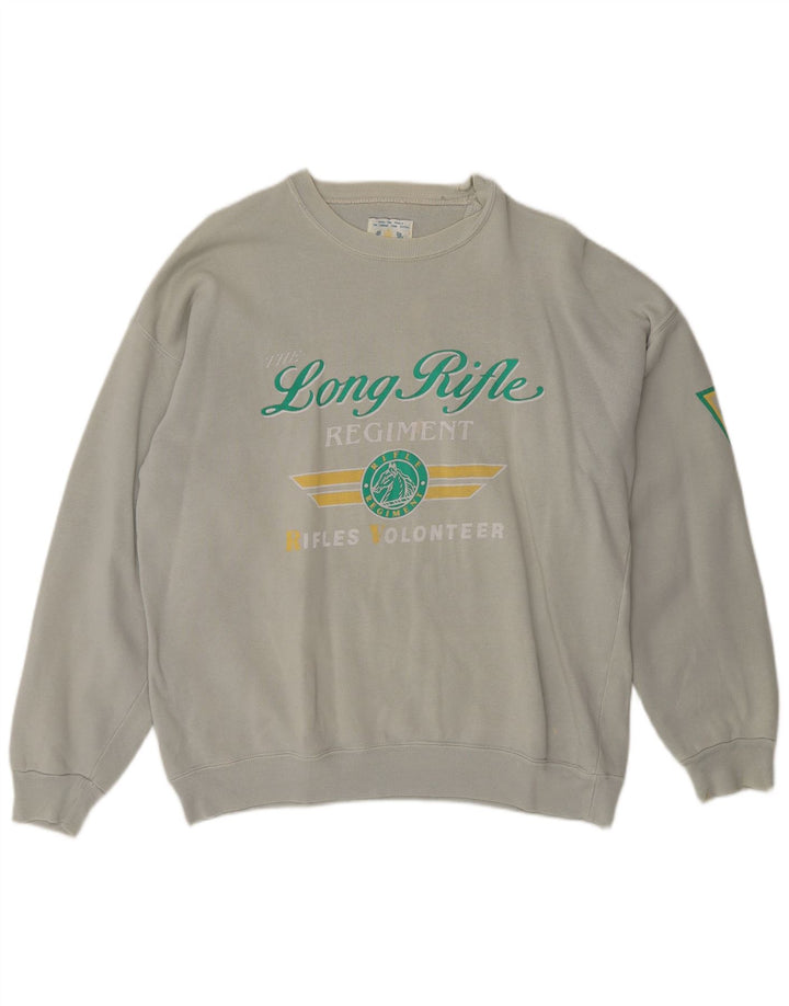 RIFLE Hanorac grafic pentru bărbați Pulover mare bumbac gri