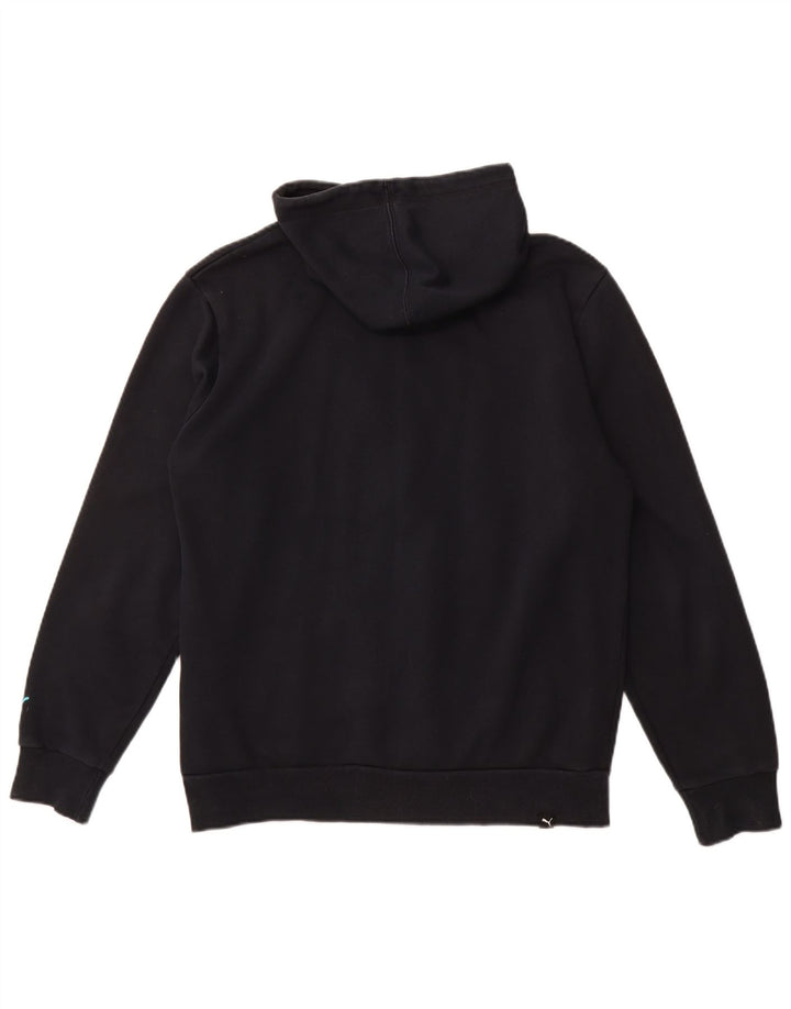 Pulover pentru bărbați PUMA Graphic Zip Hoodie, mediu din bumbac bleumarin