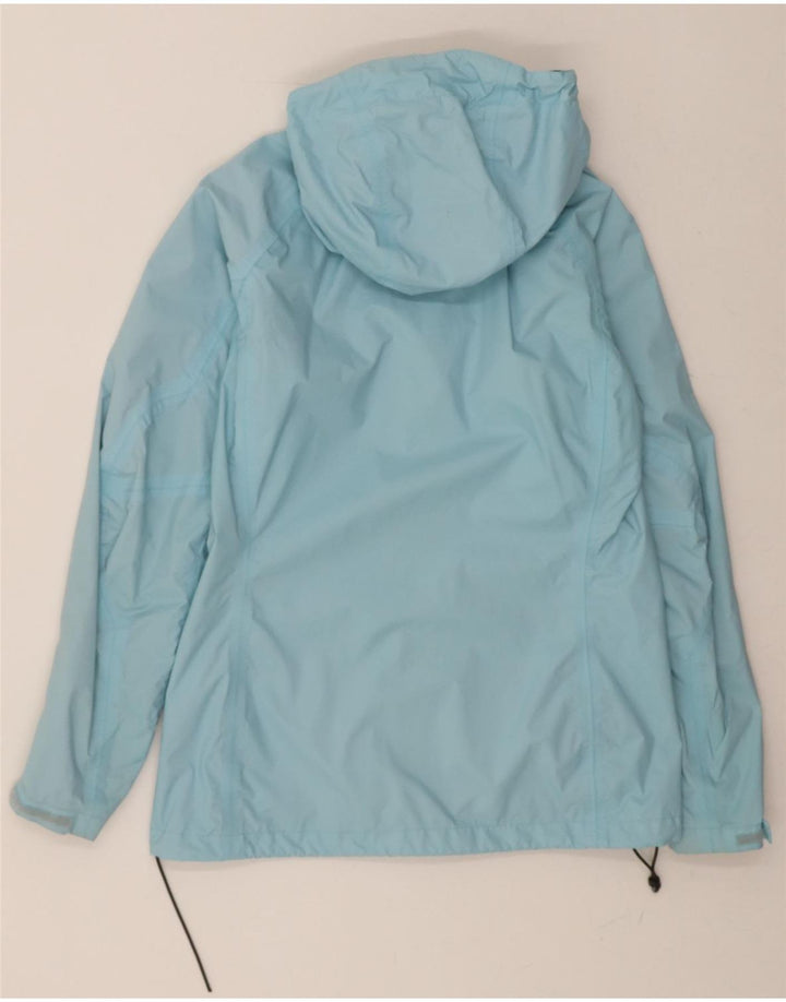 HELLY HANSEN Womens Hooded Rain Jacket UK 10 Small Blue Colourblock Nylon Vintage Helly Hansen and Second-Hand Helly Hansen from Messina Hembry 