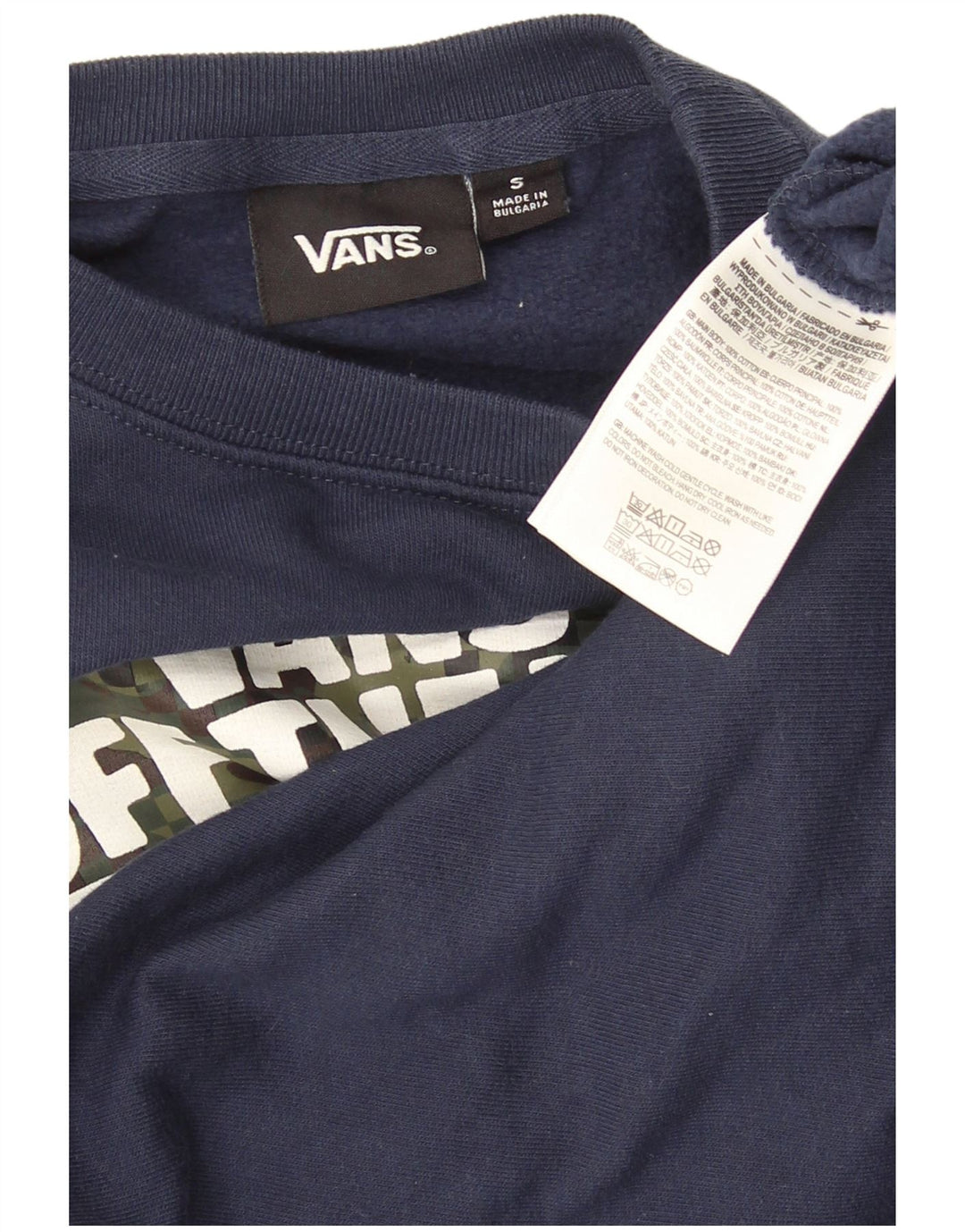 Vans Băieți Pulover Grafic Pulover 7-8 Ani Mic Bumbac Bleumarin