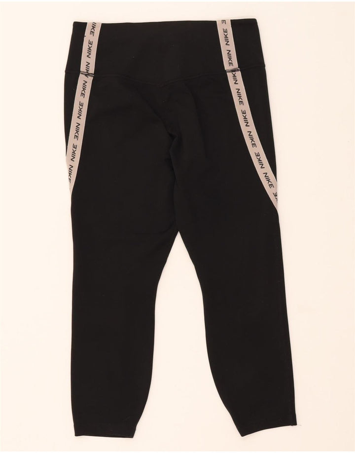 NIKE Womens Dri Fit Graphic Leggings UK 14 Medium  Black Colourblock Vintage Nike and Second-Hand Nike from Messina Hembry 