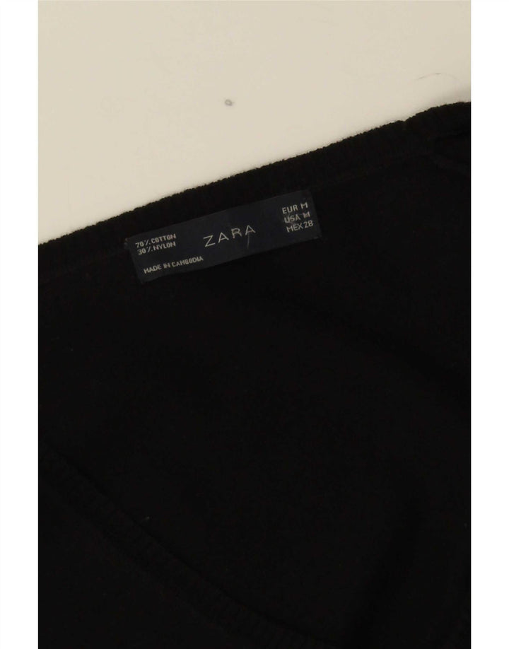 Pulover Bolero pentru Damă Zara UK 12 Medium Negru Bumbac