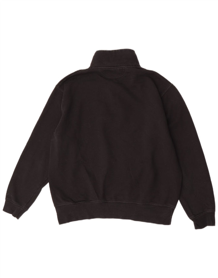Pulover pentru bărbați Zara, cu fermoar, cu gât, poliester mare, negru