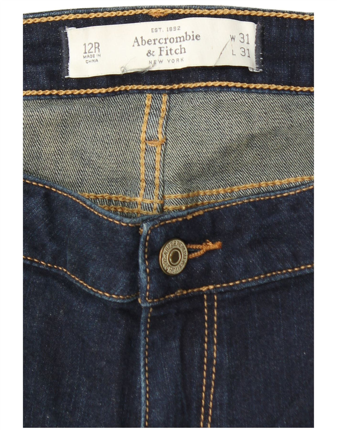 ABERCROMBIE & FITCH Blugi skinny pentru femei US 12 Large W31 L31 Bleumarin